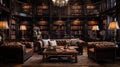 opulent mansion library