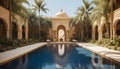 The opulent mirage pool in a desert resort