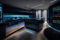 Opulent Night Home: Modern, Elegant, and Luxurious kitchen Interior Design Royalty Free Stock Photo