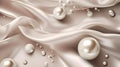 Opulent pearl drapes, shimmering silk and foil symphony Royalty Free Stock Photo