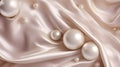 Opulent pearl symphony, lustrous silk and foil mosaic Royalty Free Stock Photo