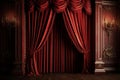 Opulent red silk velvet theater curtains Royalty Free Stock Photo