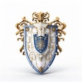 3d Ornamental Coat Of Arms Render With Heraldic Shield And Sword