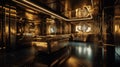 Luxury Futuristic Interior: A Gold and Gunmetal Gray Masterpiece