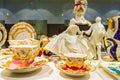 Fine statuettes and tableware on display Meissen porcelain museum Germany Royalty Free Stock Photo