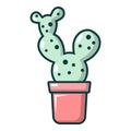 Opuntia cactus icon, cartoon style Royalty Free Stock Photo