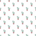 Opuntia cactus pattern seamless Royalty Free Stock Photo