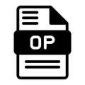 Opus file icon. Audio format symbol Solid icons, Vector illustration. can be used for website interfaces, mobile applications and