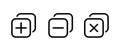 Copy duplicate vector icon set. Add new layer symbol. Open new window sign