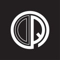 OQ Logo with circle rounded negative space design template