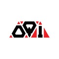 OQI triangle letter logo design with triangle shape. OQI triangle logo design monogram. OQI triangle vector logo template with red Royalty Free Stock Photo