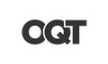 OQT logo design template with strong and modern bold text. Initial based vector logotype featuring simple and minimal typography. Royalty Free Stock Photo