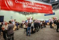Oracle cloud computing demoground booth at exhibition Royalty Free Stock Photo