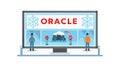 Oracle Cloud Computing Platform, Database Tech Solution Icon, vector design Generative AI Royalty Free Stock Photo
