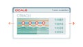 Oracle Data Table, Database Management Enterprise Solutions, vector design Generative AI Royalty Free Stock Photo