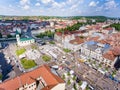Oradea city center Union Square aerial view Royalty Free Stock Photo