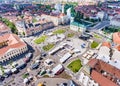 Oradea city main square from above Royalty Free Stock Photo