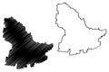 Oradea City Republic of Romania, Bihor County map vector illustration, scribble sketch City of Oradea map