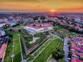 Oradea fortress at sunset aerial view NagyvÃÂ¡rad Royalty Free Stock Photo