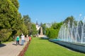 ORADEA, ROMANIA - 28 APRIL, 2018: December 1st Park near the center of Oradea, Romania