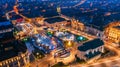 Oradea, Romania - Christmas Market aerial view, Union Square