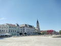 Oradea, Romania - July 12 2022: buildings in the center of Oradea city. Unirii Square