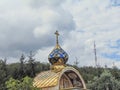 Oradea, Romania - July 11 2022: detail from the Holy Cross Orthodox Monastery