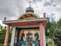 Oradea, Romania - July 11 2022: detail from the Holy Cross Orthodox Monastery