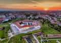 Oradea sunset aerial view NagyvÃÂ¡rad Royalty Free Stock Photo