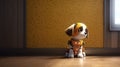 Orage puppy robot in the home Royalty Free Stock Photo