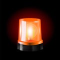 Orahge flashers Siren Vector. Realistic Object. Light Effect. Beacon For Police Cars Ambulance, Fire Trucks. Emergency