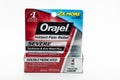 Orajel pain relief medicine on white background