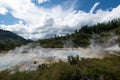 Orakei Korako Cave and Thermal Park geothermal area in New Zealand. With blue sky Royalty Free Stock Photo