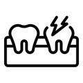 Oral ache icon outline vector. Dental sensitivity Royalty Free Stock Photo