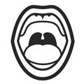 Oral cavity black icon, medical teeth sign