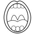 Oral cavity icon on white background. Open mouth with teeth and tongue sign. throat oral symbol. flat style Royalty Free Stock Photo
