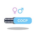 Oral Contraceptive Pills Icon, Birth Control Blister Symbol