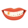 Oral gemstone icon cartoon vector. Teeth care