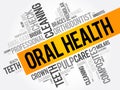 Oral health word cloud collage, dental concept background Royalty Free Stock Photo