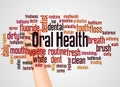 Oral Health word cloud and hand with marker concept Royalty Free Stock Photo