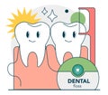 Oral hygiene concept. Dental cleaning tools preventing bad breath