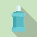 Oral mouthwash icon flat vector. Wash bottle