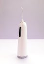 Oral teeth irrigator with nozzle pack, dental water tooth cleaner, white portable
