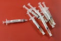 Oral veterinary syringes of gabapentin medicine Royalty Free Stock Photo