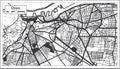 Oran Algeria City Map in Retro Style in Black and White Color. Outline Map