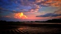Orane cloud sunset Royalty Free Stock Photo