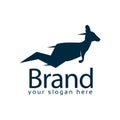 Kangaroo quick logo, flat design. Vector Illustration on white background