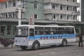 09/01/2018, Orang, North-Korea: An electric Trolleybus in the North Korean city of orang is packed with passengers