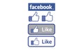 Facebook Like buttons. Royalty Free Stock Photo