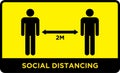 Social distancing banner. Keep the 2 meter distance. Royalty Free Stock Photo